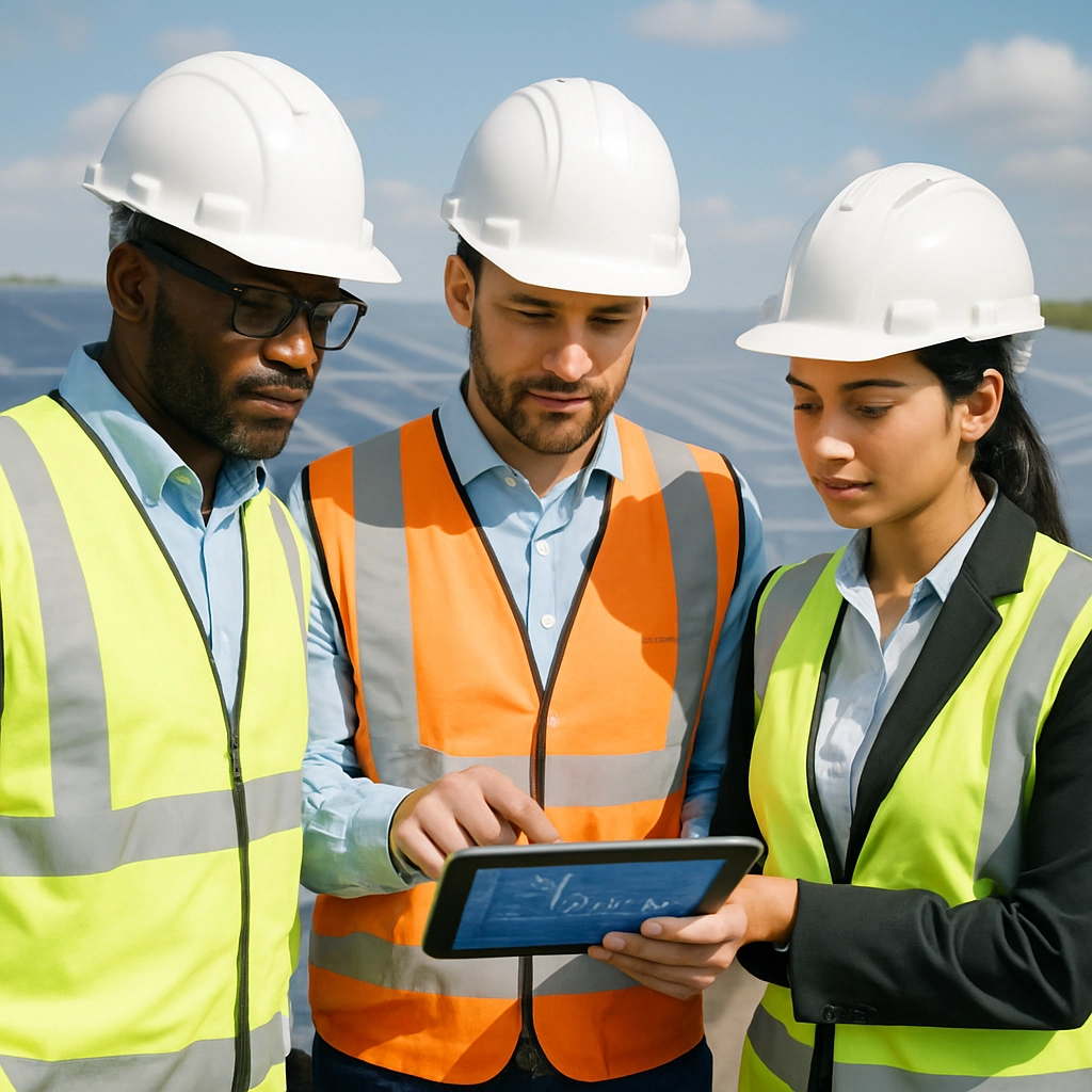 Engineers at Solar Site