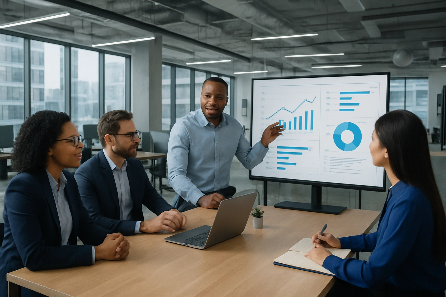 Team at a conference